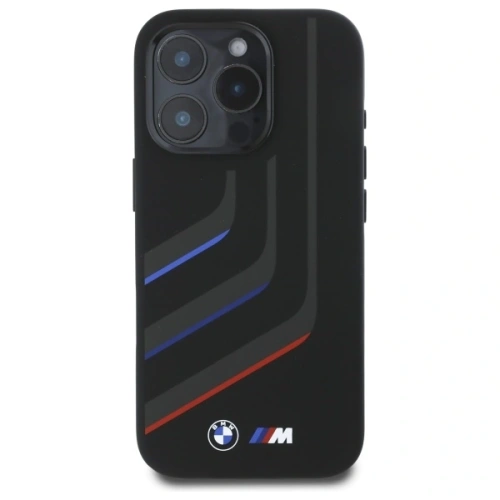 Kup BMW BMHMP16L23SLIK Apple iPhone 16 Pro husă din silicon cu linii rotative MagSafe neagră - BMW700 - {ean13} - Sklep Home Screen