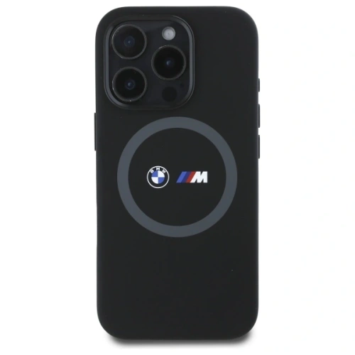 Buy BMW BMHMP16L23SROK Apple iPhone 16 Pro hardcase M Silicone Printed Ring MagSafe black - BMW701 - {ean13} - Home Screen Store Europe