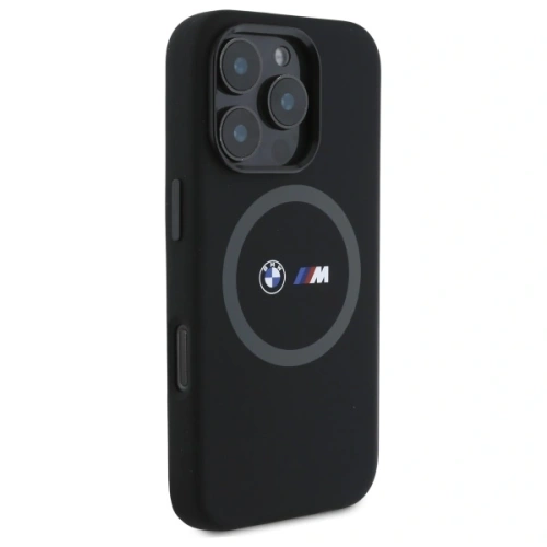 Buy BMW BMHMP16L23SROK Apple iPhone 16 Pro hardcase M Silicone Printed Ring MagSafe black - BMW701 - {ean13} - Home Screen Store Europe