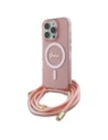 Etui Guess GUHMP16LHCTSGNSP Apple iPhone 16 Pro hardcase Crossbody Cord Script MagSafe růžový/pink