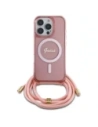 Kup Etui Guess GUHMP16LHCTSGNSP Apple iPhone 16 Pro hardcase Crossbody Cord Script MagSafe růžový/pink - GUE4117 - {ean13} - Sklep Home Screen
