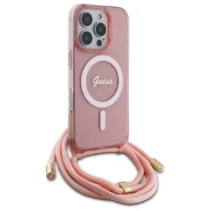 Kup Etui Guess GUHMP16LHCTSGNSP Apple iPhone 16 Pro hardcase Crossbody Cord Script MagSafe różowy/pink - GUE4117 - {ean13} - Sklep Home Screen