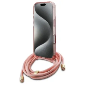 Kup Etui Guess GUHMP16LHCTSGNSP Apple iPhone 16 Pro hardcase Crossbody Cord Script MagSafe różowy/pink - GUE4117 - {ean13} - Sklep Home Screen