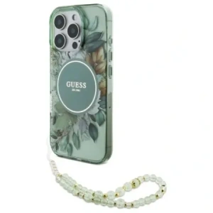 Kup Etui Guess GUHMP16LHFWBRCESN Apple iPhone 16 Pro hardcase IML Flowers With Pearl Strap MagSafe zielony/green - GUE4118 - {ean13} - Sklep Home Screen