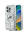 Etui Karl Lagerfeld KLHMP16XLGKCSGH Apple iPhone 16 Pro Max hardcase Liquid Glitter Karl&Choupette Head MagSafe transparent