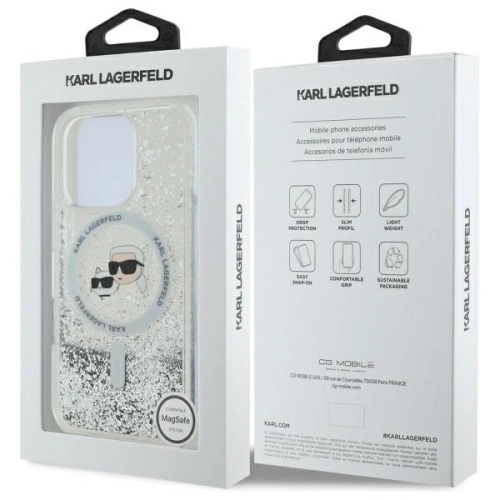 Kup Etui Karl Lagerfeld KLHMP16XLGKCSGH Apple iPhone 16 Pro Max hardcase Liquid Glitter Karl&Choupette Head MagSafe transparent - KLD21809 - {ean13} - Sklep Home Screen