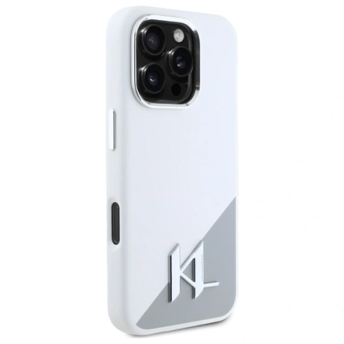 Kup Karl Lagerfeld KLHMP16XSCMKMPCH Apple iPhone 16 Pro Max Hardcase Silikon Initial Metall-Logo MagSafe weiß - KLD21811 - {ean13} - Sklep Home Screen