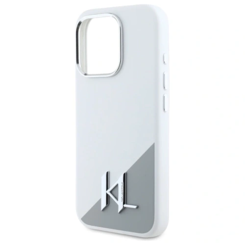 Kup Karl Lagerfeld KLHMP16XSCMKMPCH Apple iPhone 16 Pro Max Hardcase Silikon Initial Metall-Logo MagSafe weiß - KLD21811 - {ean13} - Sklep Home Screen