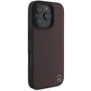 Kup Etui Mercedes MEHMP16L23RBGVR Apple iPhone 16 Pro hardcase MB Wood Imitation Leather MagSafe czerwony/red - MRS247 - {ean13} - Sklep Home Screen