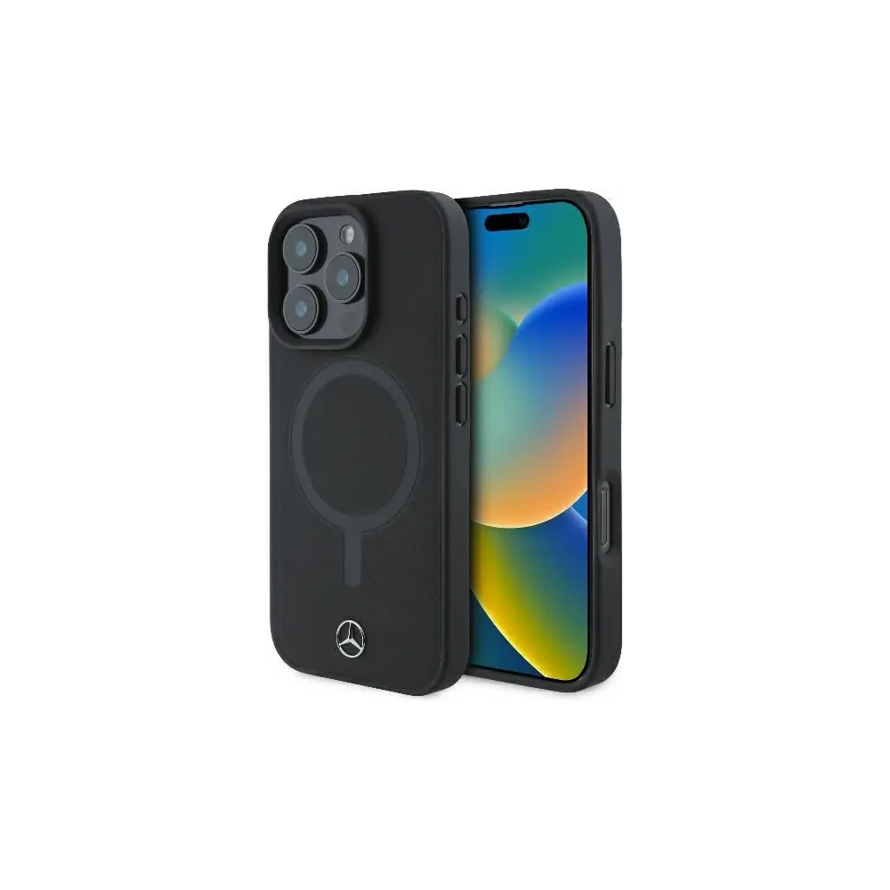 Etui Mercedes MEHMP16L23RCMK Apple iPhone 16 Pro hardcase Smooth Leather MagSafe czarny/black