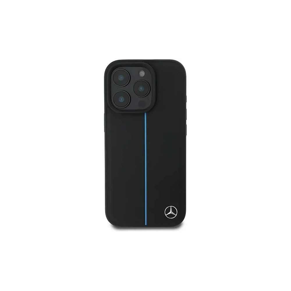 Etui Mercedes MEHMP16L23RURBK Apple iPhone 16 Pro hardcase MB Blue Line Leather MagSafe czarny/black