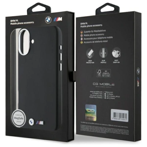 Kup BMW BMHMP16M23PMWK Apple iPhone 16 Plus hardcase M Smooth Full Wrapped Metal MagSafe negru - BMW704 - {ean13} - Sklep Home Screen