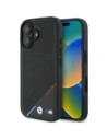 Etui BMW BMHMP16S23PUPDK Apple iPhone 16 hardcase M Perforated Tricolor Line MagSafe černý/black