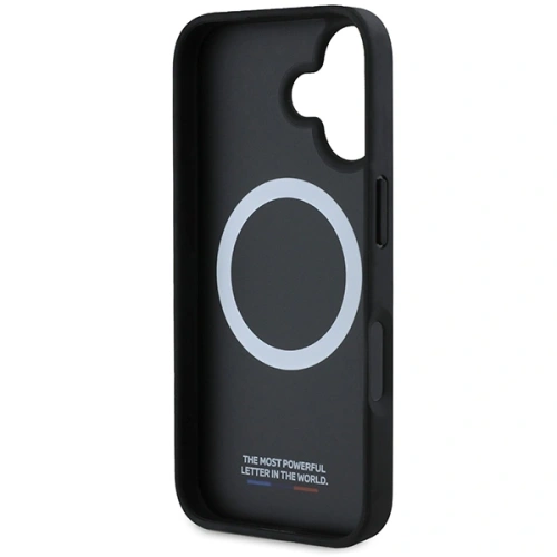 Buy BMW BMHMP16S23PUPDK Apple iPhone 16 hardcase M Perforated Tricolor Line MagSafe black - BMW705 - {ean13} - Home Screen Store Europe