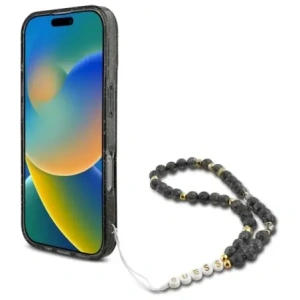 Kup Etui Guess GUHMP16LHGCRELSK Apple iPhone 16 Pro hardcase IML Glitter s perlovým popruhem MagSafe černý/černý - GUE4122 - {ean13} - Sklep Home Screen