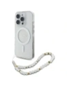 Etui Guess GUHMP16LHGCRELST Apple iPhone 16 Pro hardcase IML Glitter With Pearl Strap MagSafe przeźroczysty/transparent