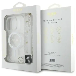 Kup Etui Guess GUHMP16LHGCRELST Apple iPhone 16 Pro hardcase IML Glitter s perlovým popruhem MagSafe průhledný/transparentní - GUE4123 - {ean13} - Sklep Home Screen