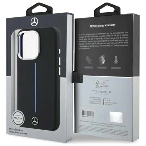 Kup Mercedes MEHMP16L23SUMBK Apple iPhone 16 Pro Hardcase Silikon Blau Streifen MagSafe schwarz - MRS251 - {ean13} - Sklep Home Screen