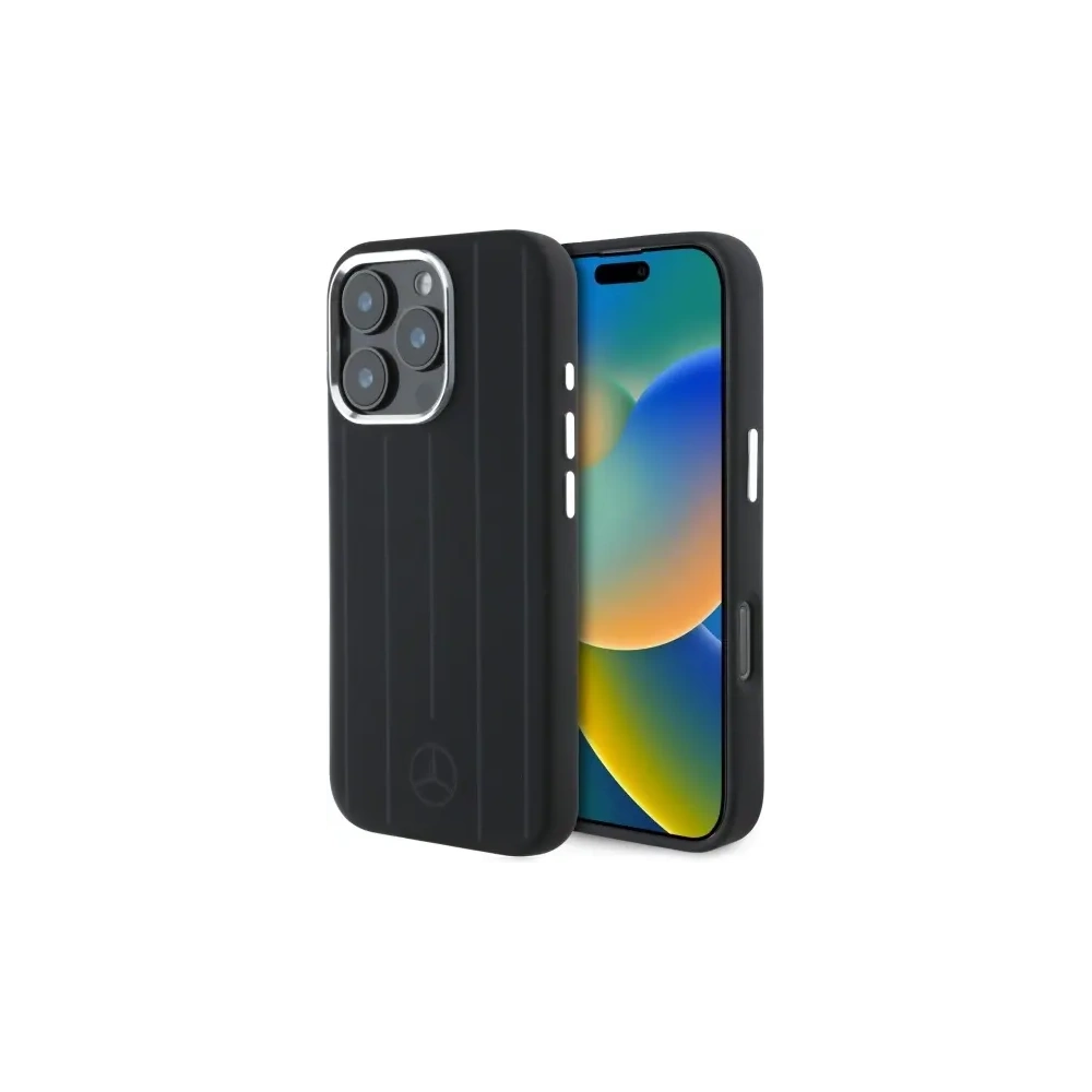 Etui Mercedes MEHMP16L23SUVSK Apple iPhone 16 Pro hardcase Silicone Vertical Tonal Stripes MagSafe czarny/black