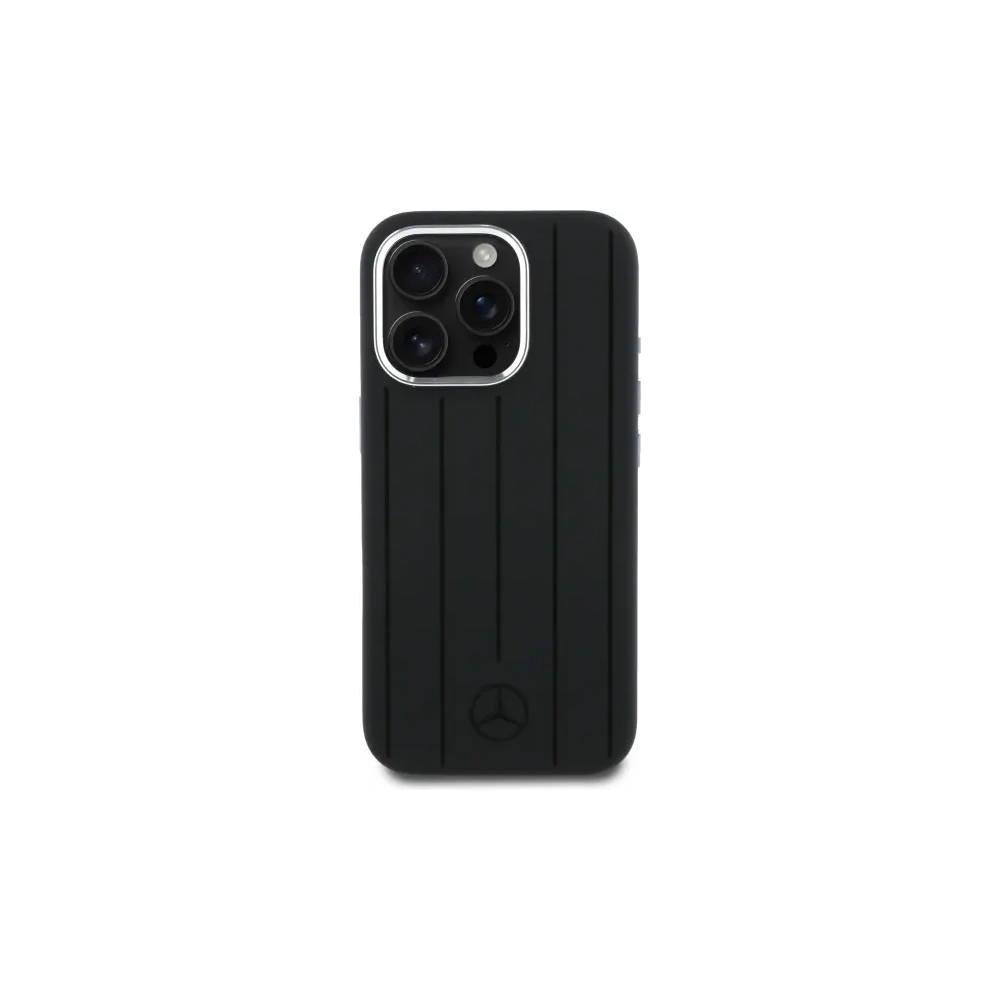 Etui Mercedes MEHMP16L23SUVSK Apple iPhone 16 Pro hardcase Silicone Vertical Tonal Stripes MagSafe czarny/black
