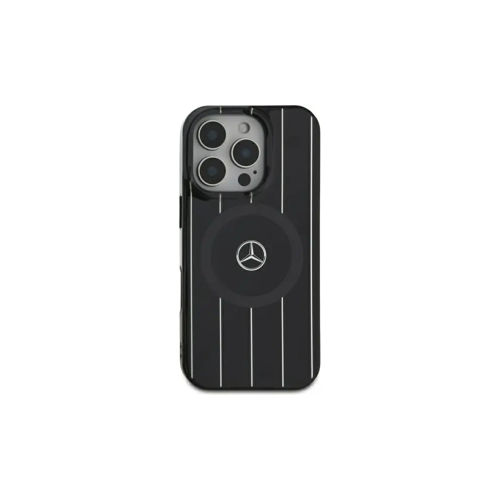 Etui Mercedes MEHMP16S23HRSK Apple iPhone 16 hardcase MB Double Layer Crossed Lines MagSafe czarny/black