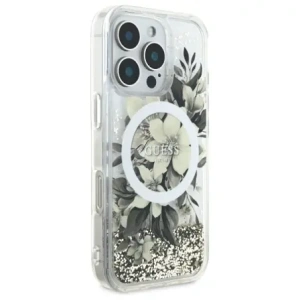 Kup Etui Guess GUHMP16LLFMWTE Apple iPhone 16 Pro hardcase Liquid Glitter Flower MagSafe béžový/beige - GUE4126 - {ean13} - Sklep Home Screen