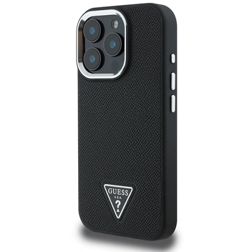 Buy Guess GUHMP16LPGTSPSK Apple iPhone 16 Pro hardcase Grained Triangle MagSafe black - GUE4127 - {ean13} - Home Screen Store Europe