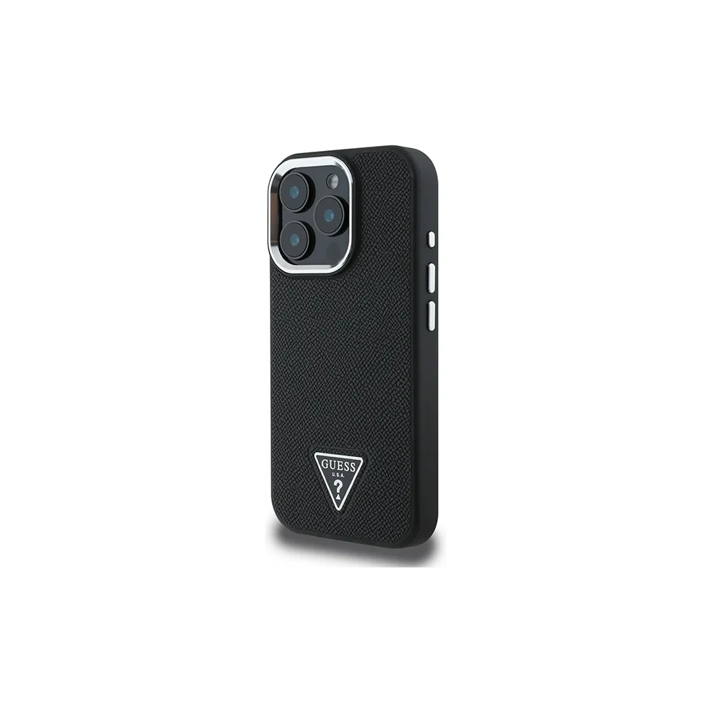 Etui Guess GUHMP16LPGTSPSK Apple iPhone 16 Pro hardcase Grained Triangle MagSafe czarny/black