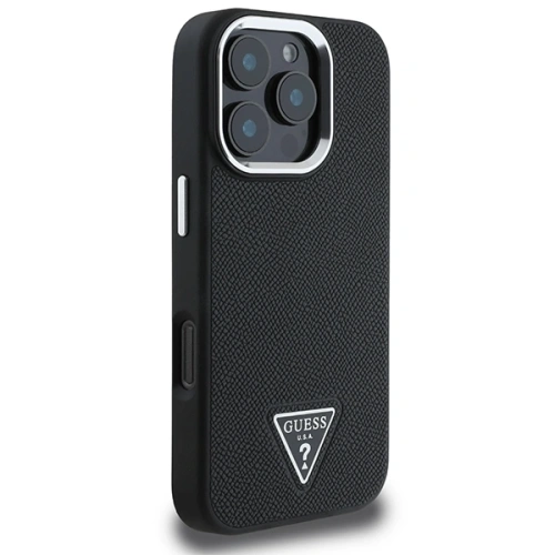 Buy Guess GUHMP16LPGTSPSK Apple iPhone 16 Pro hardcase Grained Triangle MagSafe black - GUE4127 - {ean13} - Home Screen Store Europe