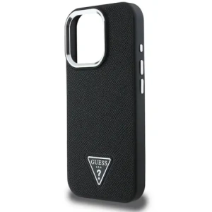 Buy Guess GUHMP16LPGTSPSK Apple iPhone 16 Pro hardcase Grained Triangle MagSafe black - GUE4127 - {ean13} - Home Screen Store Europe