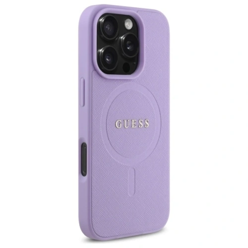 Buy Guess GUHMP16LPSAHMCU Apple iPhone 16 Pro hardcase Saffiano MagSafe purple - GUE4128 - {ean13} - Home Screen Store Europe