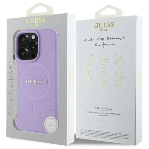 Buy Guess GUHMP16LPSAHMCU Apple iPhone 16 Pro hardcase Saffiano MagSafe purple - GUE4128 - {ean13} - Home Screen Store Europe