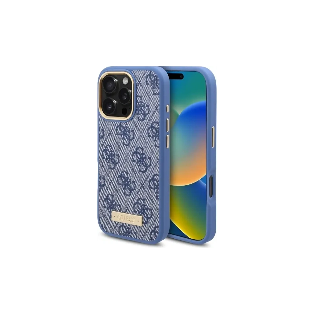 Etui Guess GUHMP16LU4GPRB Apple iPhone 16 Pro hardcase 4G Logo Plate MagSafe niebieski/blue