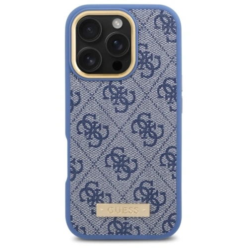 Buy Guess GUHMP16LU4GPRB Apple iPhone 16 Pro hardcase 4G Logo Plate MagSafe blue - GUE4129 - {ean13} - Home Screen Store Europe