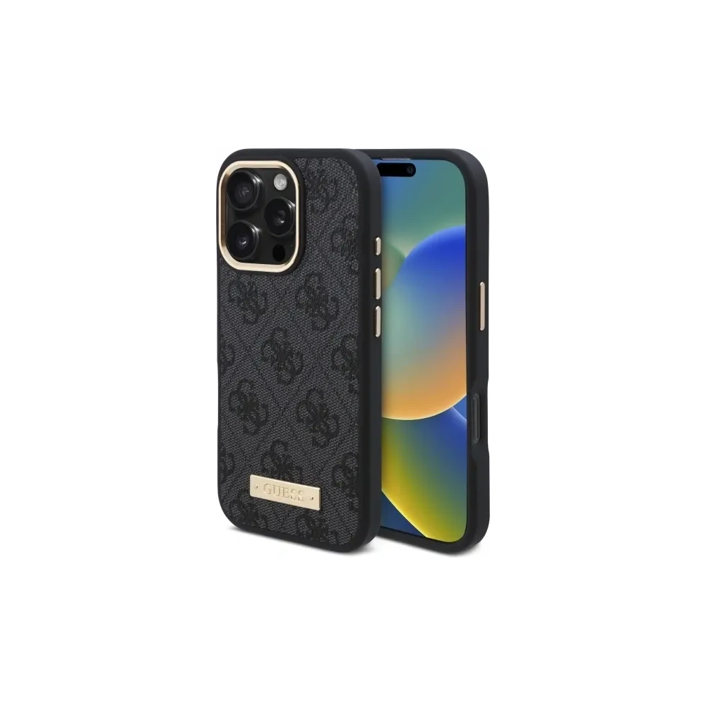 Etui Guess GUHMP16LU4GPRK Apple iPhone 16 Pro hardcase 4G Logo Plate MagSafe czarny/black