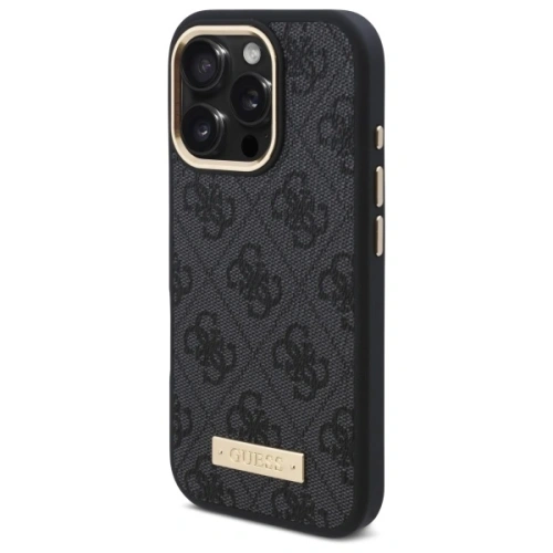 Buy Guess GUHMP16LU4GPRK Apple iPhone 16 Pro hardcase 4G Logo Plate MagSafe black - GUE4130 - {ean13} - Home Screen Store Europe