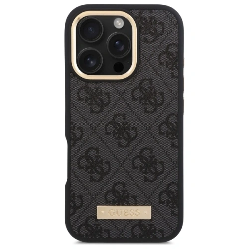 Buy Guess GUHMP16LU4GPRK Apple iPhone 16 Pro hardcase 4G Logo Plate MagSafe black - GUE4130 - {ean13} - Home Screen Store Europe