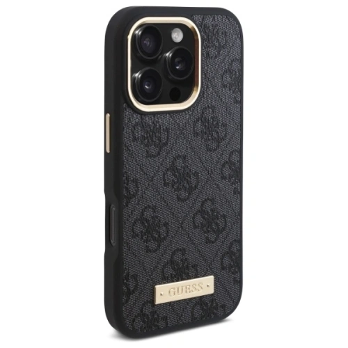 Buy Guess GUHMP16LU4GPRK Apple iPhone 16 Pro hardcase 4G Logo Plate MagSafe black - GUE4130 - {ean13} - Home Screen Store Europe