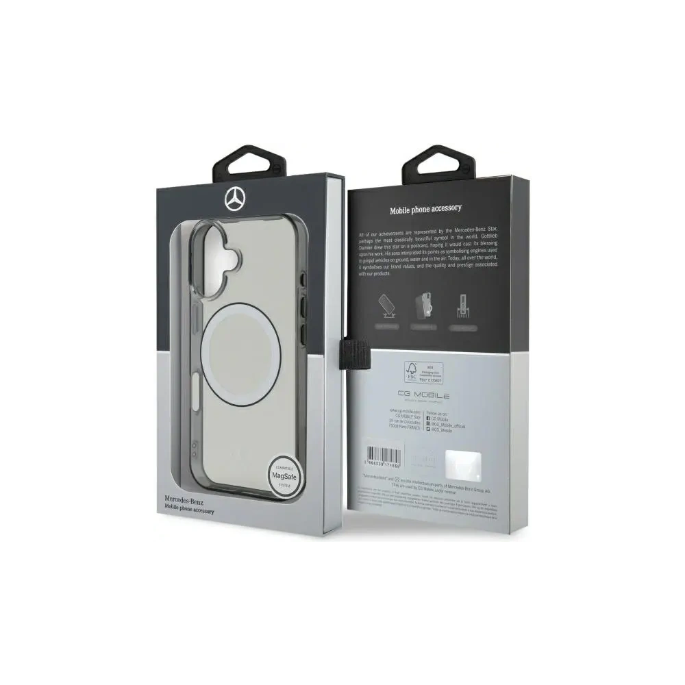 Etui Mercedes MEHMP16S23HUOKC Apple iPhone 16 hardcase Printed logo MagSafe transparent