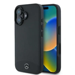 Kup Mercedes MEHMP16S23RBARK Apple iPhone 16 carcasă tare din piele texturată și simplă MagSafe neagră - MRS257 - {ean13} - Sklep Home Screen