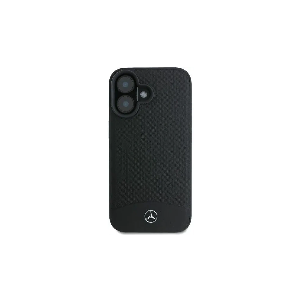 Etui Mercedes MEHMP16S23RBARK Apple iPhone 16 hardcase Textured And Plain Leather MagSafe czarny/black