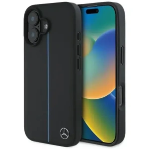 Kup Etui Mercedes MEHMP16S23RURBK Apple iPhone 16 hardcase MB Blue Line Leather MagSafe czarny/black - MRS259 - {ean13} - Sklep Home Screen