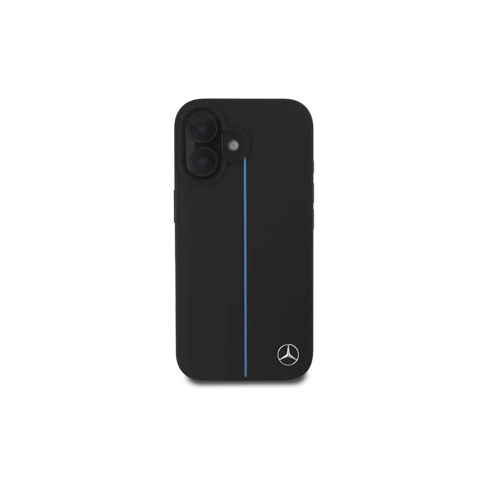 Etui Mercedes MEHMP16S23RURBK Apple iPhone 16 hardcase MB Blue Line Leather MagSafe czarny/black