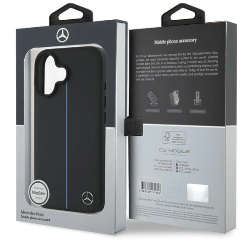 Kup Mercedes MEHMP16S23RURBK Apple iPhone 16 husă din plastic MB Blue Line Leather MagSafe neagră - MRS259 - {ean13} - Sklep Home Screen
