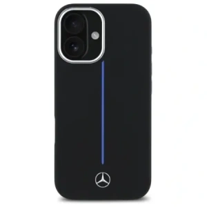 Kup Mercedes MEHMP16S23SUMBK Apple iPhone 16 kemény tok Szilikon Kék Csík MagSafe fekete - MRS260 - {ean13} - Sklep Home Screen