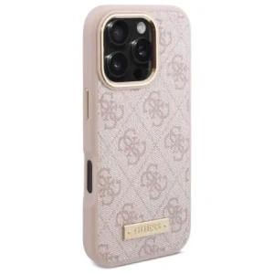 Buy Guess GUHMP16LU4GPRP Apple iPhone 16 Pro hardcase 4G Logo Plate MagSafe pink - GUE4131 - {ean13} - Home Screen Store Europe