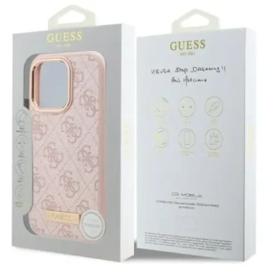 Kup Etui Guess GUHMP16LU4GPRP Apple iPhone 16 Pro hardcase 4G Logo Plate MagSafe różowy/pink - GUE4131 - {ean13} - Sklep Home Screen
