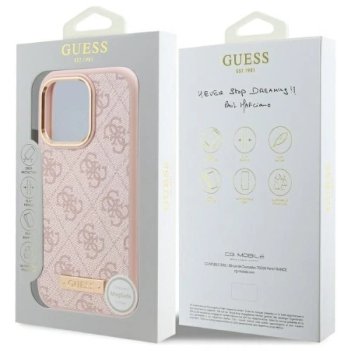 Kup Etui Guess GUHMP16LU4GPRP Apple iPhone 16 Pro hardcase 4G Logo Plate MagSafe růžový/pink - GUE4131 - {ean13} - Sklep Home Screen