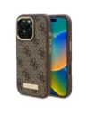 Etui Guess GUHMP16LU4GPRW Apple iPhone 16 Pro hardcase 4G Logo Plate MagSafe hnědý/brown