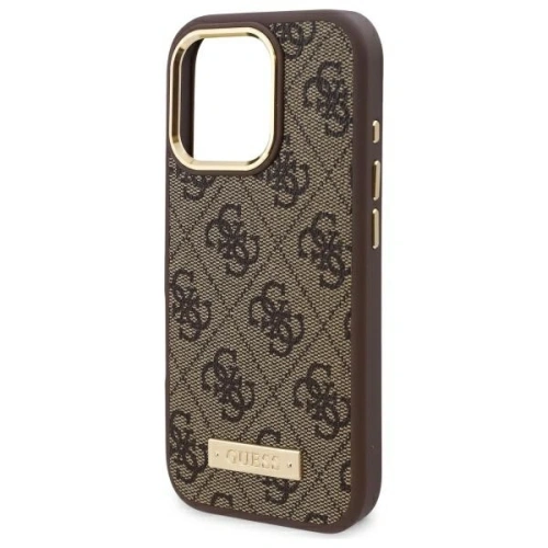 Buy Guess GUHMP16LU4GPRW Apple iPhone 16 Pro hardcase 4G Logo Plate MagSafe brown - GUE4132 - {ean13} - Home Screen Store Europe